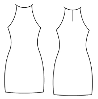 Triangle high neck sheath dress